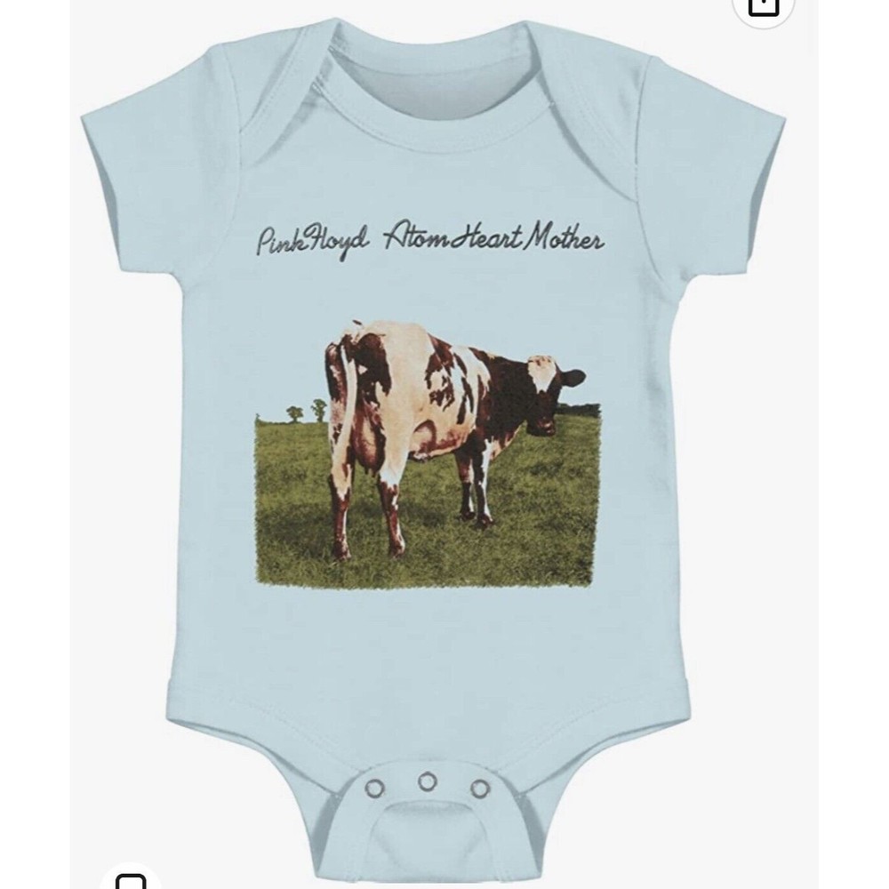Pink Floyd Infant Romper Unisex Baby Atom Heart Cow Bodysuit 18 Months Blue NWOT